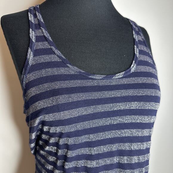 Hard Tail Vintage 90s Y2K Navy Metallic Racerback Sheer Tank Top Womens Small - Picture 6 of 11